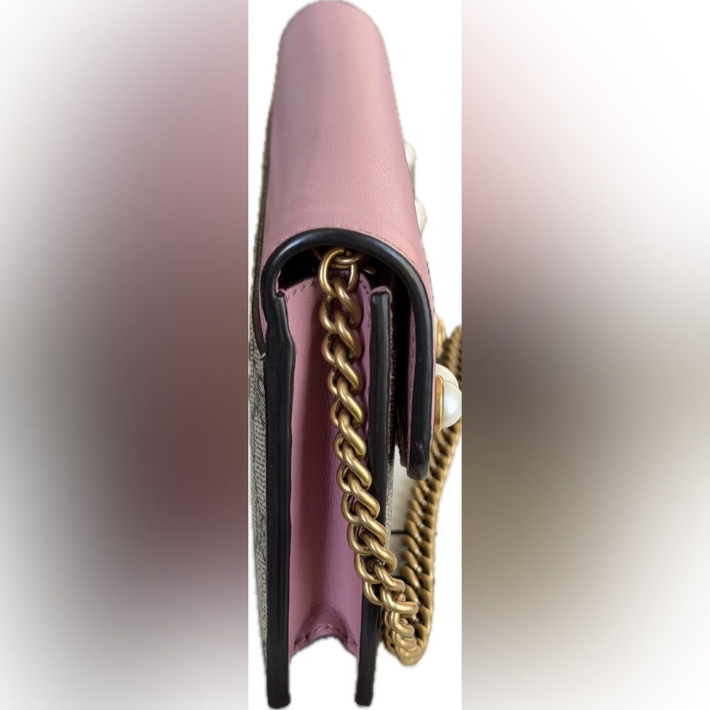 Gucci GG Supreme Pearl Peony WalletOn Chain. PRISTINE - Picture 16 of 16
